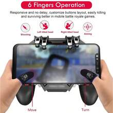 Mobile Game Controller, Touch Joystick, Game Buttons, Sensitive External Controller, Mobile Game Grip, Aiming Assist, Shooting Trigger, Mechanical Gamepad Compatible With IOS And Android Smartphones - Black - View 3