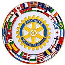 Rotary International - Emblema fraternal para auto con banderas, multicolor 3 pulgadas de dimetro - Multi colorido - Ver 1