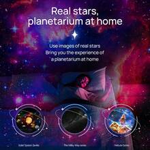 PORIYA 13IN1 Galaxy Projector Night Light 360° Rotating Starry Sky W/ Nebula & Moon Discs 12.5m² Coverage USB Powered - 白色 - 查看 9