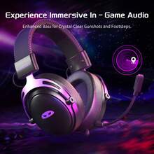 Whisper Gming Headset Wired Stereo Surround Sound Gaming Headphones With Noise Cancelling In-Line Control & Adjustable Mic For PC Laptop - Black - View 4