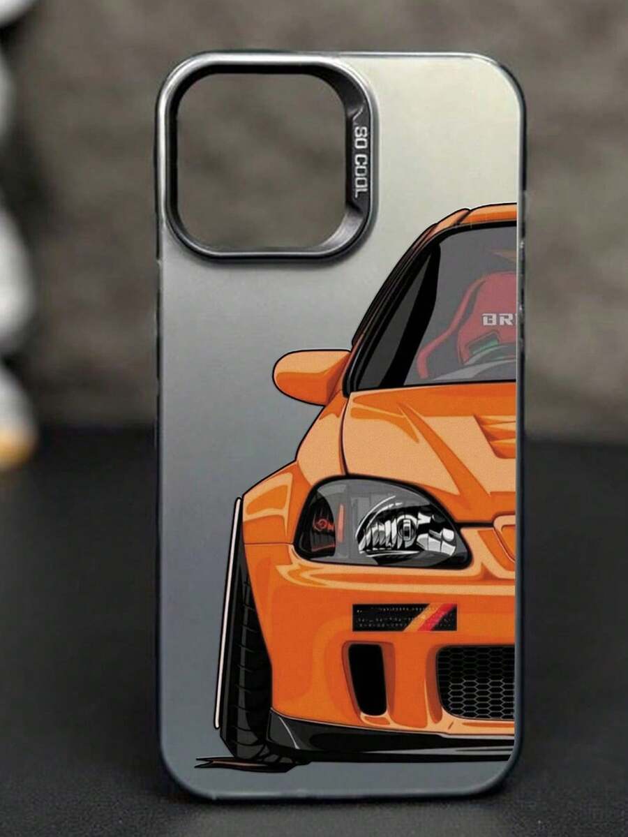 Men 1pc Fashionable Car Printed Anti-Drop Phone Case, Compatible With IPhone And Compatible With Samsung Series - Multicolor - View 1