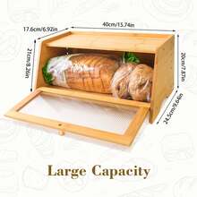 Natural Bamboo Vintage Bread Box, Farmhouse Corner Bread Bin Storage Organizer For Kitchen Counters, Durable Solid Bamboo Holder For Homemade Bread & Toast, Air-Tight Seal Preserves Freshness, Space-Saving Design, Ideal Farmhouse Kitchen Decor & Stylish Storage # BambooDecor # KitchenStyling - Hai lớp - Xem 11