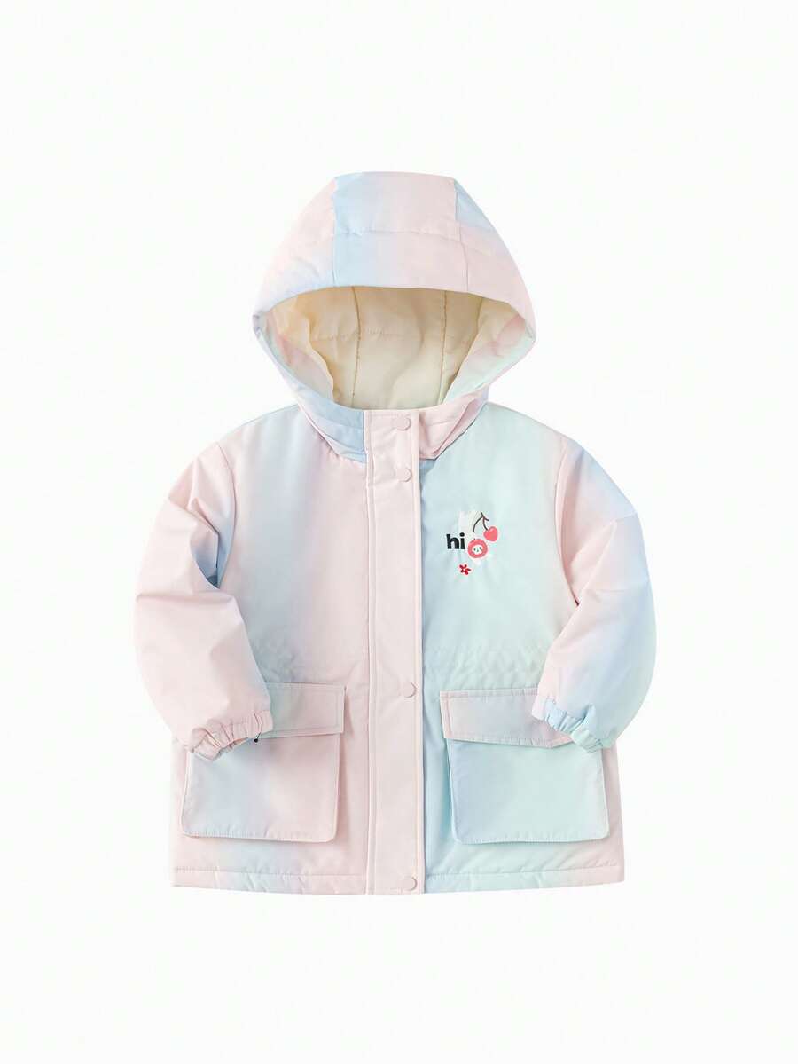 Balabala Girls Hooded Cotton Jacket, Winter Warm Outerwear, Water Resistant, Cute & Versatile - Blue Tint - View 1