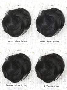 2 pezzi Chignon ricci sintetici per capelli da bambini, fermagli per acconciature raccolte e disordinate