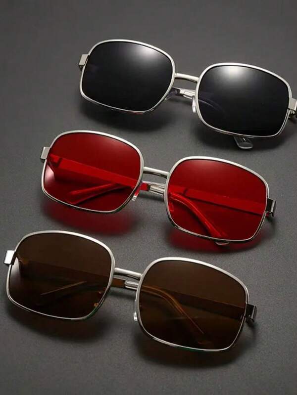 1/3pcs Retro Punk Metal Fashion Glasses, Suitable For Parties, Casual Wear And Holiday Gifts