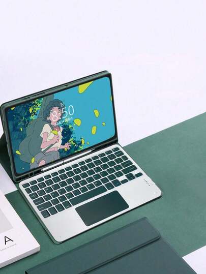 AKKHOO Kablosuz Klavye, Şarj Edilebilir, Dokunmatik Yüzey, iPad Tabletlerle Uyumlu Mini Klavye