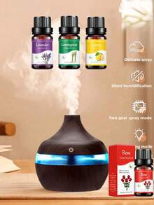 3pcs Aromatherapy Essential Oil Set / 1pc Essential Oil / 1pc Aroma Diffuser, Lavender, Rose, Lemon Etc. 10ml Natural Fragrance Therapy Oils, Suitable For DIY Fragrance Plaster Crafts, Scented Candles, Soaps, Humidifiers; Ideal For Birthday, Graduation Gifts, For Relaxation And Mood Improvement, Suitable For Bedroom, Study, Living Room