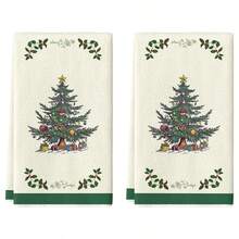 2 piezas Elegantes Toallas de Cocina con Árbol de Navidad Verde, Decoración Navideña, Regalo de Navidad, Super Suaves y Absorbentes Paños de Cocina, Toallas de Té para Cocinar y Hornear, Trapos de Cocina, Toallas de Mano, Decoración de Cocina, Regalo para Vecinos, Regalo para Mamá, Regalo de Cumpleaños, Regalo de Inauguración de Casa para Amigos, Accesorios de Cocina, Decoración, Artículos Esenciales para el Hogar