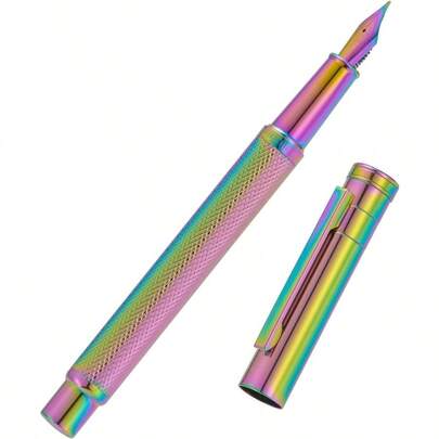 Hongdian Forest Fountain Pen Fine Nib Rainbow Color With Converter And Metal Pen Box Set