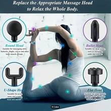 1pc Black/Green/Grey Massage Gun, Portable Muscle Relaxation Neck Massager - Professional Full Body Massage Gun, USB Rechargeable, Compact Design, Ergonomic Handle, 6-Speed Adjustable Percussion Massage Gun, Handheld Body & Back Muscle Massager, Long-Lasting Massage Gun - Multicolor - View 10
