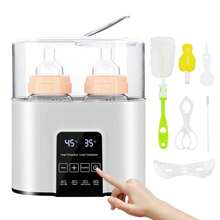 Bottle Warmer,  4-In-1 Double Bottles Warmer & Sterilizer Fast Milk Warmer Babies Food Heater/Defrost With LCD Display & 48H Accurate Temperature Control Breastmilk/Formula - trắng - Xem 1