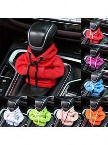 1pc-Universal Car Gear Shift Cover Hoodie, Fashionable Mini Hooded Sweatshirt For Auto Gear Stick Shifter Knob, Interior Accessories Decor - 彩色 - 查看 6