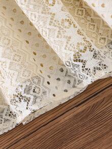 4-7 Years Old Girls Autumn Lace Long Sleeve Collared Waisted Princess Dress