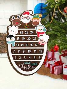 1 件圣诞倒计时日历，圣诞木制装饰，圣诞老人倒计时，带有彩色装饰的圣诞挂历，节日主题，圣诞装饰，适合家居装饰，圣诞节，新年 - 彩色 - 查看 6