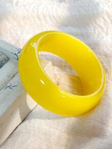 1 pieza Brazalete de resina colorido de dopamina, adecuado para uso diario casual de mujeres, diseño minimalista y redondo grande, regalo único para familiares y amigos (Tamaño: 63mm, por favor revise las dimensiones del producto antes de hacer el pedido)