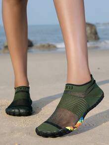 ZVB Couples Water Shoes Suitable For Barefoot Lovers, Soft-Soled Women's Beach Shoes For Swimming, Diving, Outdoor Quick-Drying Summer Sandals, Fishing Water Shoes, Non-Slip Breathable Wading Shoes - Army Green - View 12