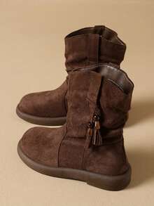 Botas de trabajo marrones para mujer, botas de construcción, ropa de otoño para el lugar de trabajo, botas con puntera de acero antideslizante, adecuadas para diversas actividades diarias