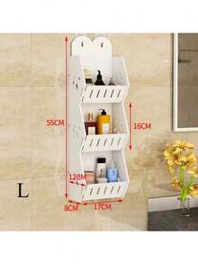 1 pieza Estantería de pared para el baño sin taladro para gel de ducha y cosméticos, organizador de almacenamiento de 2 niveles con ganchos, decoración del hogar y del baño, decoración de otoño, vuelta al cole, estantería de ducha sin taladro, organizador de baño, soporte de champú sin taladro para ducha, estantería de baño sin taladro con 4 ganchos extraíbles, estantería de ducha, decoración del hogar para el baño, entrega de estilo aleatorio para el verano