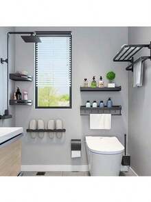 1 thanh treo khăn tắm bằng thép không gỉ màu đen, giá treo khăn tắm gắn tường chịu lực cao, giá để giày gắn tường, kệ đựng đồ một thanh, giá sắp xếp khăn tắm, giá để giày, thanh treo khăn tắm tối giản, thanh treo khăn tắm đơn, thích hợp cho trang trí và phụ kiện phòng tắm, kệ sắp xếp đồ đạc. - màu đen - Xem 6