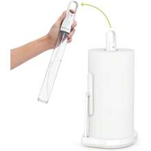 Simplehuman Standing Paper Towel Holder With Spray Pump, Brass Stainless Steel - White Stainless Steel - View 3