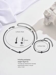 1set Elegant Glitter Collarbrone Necklace, Earrings, And Bracelet Jewelry Set, Suitable For Women To Wear In Daily Life, Wedding, Banquet And Party