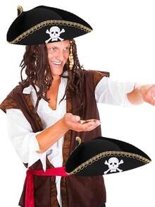 1pc Vintage Pirate Hat, Triangular Pirate Hat, Suitable For Decorating Various Parties, Top Hat, Movie Costume Hat, Clown Hat, Irish Dance Costume, Etc.