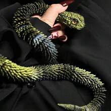 30cm Realistic Jointed Snake Toy – Glow In The Dark Flexible 3D Printed Viper Figure,Random Eye Color, Fun Prank Or Party Gift,Desktop Ornaments,Halloween Decorations, Prank Toys, Horror Toys, Cute Snakes - Multicolor - View 2