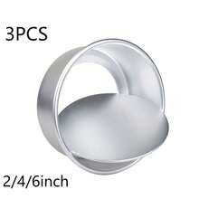 1 包不粘深铝制圆形蛋糕盘，带可拆卸底部，迷你蛋糕盘，圆形铝制蛋糕盘，用于家庭聚会烘烤迷你蛋糕披萨、乳蛋饼（2/4/6/8 英寸） - 彩色 - 查看 9