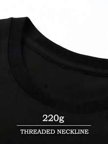 Plus Size Men Sade Graphic Print Casual Soft Short Sleeve Pure Cotton 220gsm T-Shirt - màu đen - Xem 6