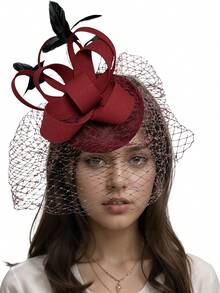 1pc Women's Kentucky Derby Tiara Tea Party Hat Hair Clip Headpiece For Wedding Cocktail, Tiny Hats, Mini Fascinator, Mini Cap