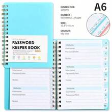 1pc/2pcs Random Letter Labeled Password Notebook A6 Pocket-Sized Password Book, Suitable For Internet Website Login, Hardcover Password Journal, Ideal Gift For Men And Women At Home, Office Or School