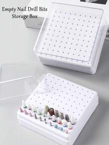 FULL BEAUTY 100孔白色空美甲钻头收纳盒磨光头钻头架展示架美甲钻头收纳盒塑料美甲架美甲用品 - 彩色 - 查看 1