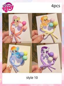 MY LITTLE PONY 1/2个闪亮独角兽珠子发带 小马宝莉风格发圈 时尚头饰 发饰 派对装饰用品 家居装饰摆件 房间装饰 圣诞礼物 情人节礼物 生日礼物 纪念礼物 女士纪念品 可爱美学 情人节礼物 装饰品 家居装饰 情人节礼物