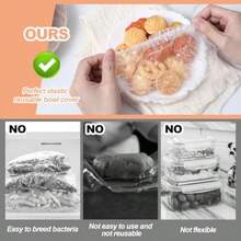 200Pcs Clear Plastic Bowl Covers Elastic Reusable Transparent Plastic Food Covers With Elastic For Bread Proofing And Universal Kitchen Food Storage Wrap Cover To Keep Leftovers Fresh And  In Daily Use - As Pic - View 3