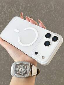 Luxury Matte Lightweight Translucent Magnetic Borderless Phone Case Compatible With IPhone 17ProMax 17Pro 17 16 15 14 Plus 13 12 Pro Max 11 Wireless Charging Shockproof Back Cover Shell - Transparent White - View 4