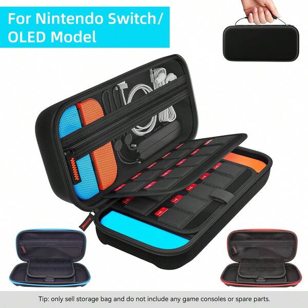 Protective Carrying Case For NS Swich Game Cards Slots Portable EVA Bag Storage Space For NS Accessories Travel Essentials Charger Case Digital Camera Accessories Cable Organizer Electronic Organizer Storage Bag Waterproof For Travel For Tech For Women For Men
