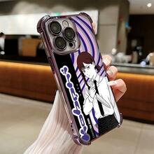 Custodia per iPhone, custodia con placcatura anime per iPhone 16 15 14 13 12 11 Pro Max X XR XSMax 7 8 Plus, antiurto e anti-caduta