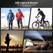 1 件可充电 LED 帽子，男女通用针织冬季保暖帽，带头灯，适合跑步、徒步旅行、露营，适合男士、女士、工匠、青少年，黑色 - 黑色 - 查看 10