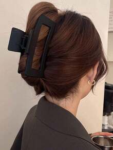 Set da 5 pezzi di fermagli per capelli quadrati grandi da donna - Fissaggio robusto, stile minimalista elegante, adatti per chignon, code di cavallo, raccolti - Presa antiscivolo, per occasioni quotidiane e formali, nero, marrone, viola - Accessori per capelli da donna leggeri e durevoli, fermagli carini, elastici per coda di cavallo, design alla moda, costruzione robusta, per appassionati di moda, acconciature da festa, in plastica di alta qualità, per donne alla moda, fermagli per capelli da donna, fermagli in plastica opaca color caramello per autunno/inverno