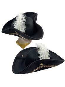 1pc Vintage Pirate Hat, Triangular Pirate Hat, Suitable For Decorating Various Parties, Top Hat, Movie Costume Hat, Clown Hat, Irish Dance Costume, Etc.
