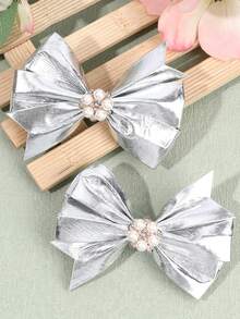 2pcs/4pcs Shiny Gold & Silver Bow Hair Clips, Suitable For Girls, Sparkling And Charming, Exquisite Gift For Girls, Alligator Clips, Suitable For Festivals, Parties, Prom And Daily/Vacation Wear - Multicolor - View 11