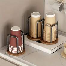 1 pieza Soporte ergonómico para taza de café, organizador de cocina para el hogar para tazas, vasos, adecuado para el hogar, cafetería, oficina, hotel, organizador decorativo y funcional para tazas/vasos de papel/tazas y viajes