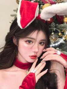 1 套圣诞战士性感妖妇连帽斗篷连衣裙红色紧身连衣裙服装，适合化妆舞会、酒吧派对、俱乐部穿着