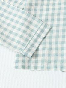 2pcs Women Plaid Print Pajama Set, Long Sleeve Button Collar Top And Long Pants, Casual Sleepwear Homewear Suit For Autumn/Winter, Fall Clothes