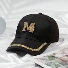 1 件女式可调节休闲简约日常棒球帽 - 黑色 - 查看 4