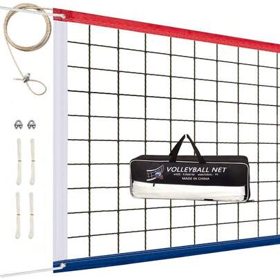 Red de Voleibol Profesional Resistente de 32 x 3 Pies - Portátil Con Borde Resistente Al Desgarro Para Interior, Exterior, Patio, Alberca, Playa