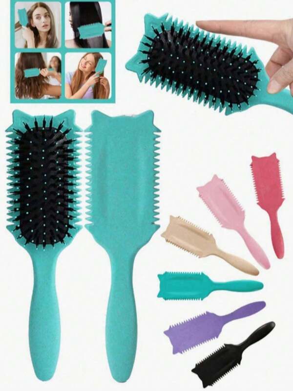 Hair Brush, 2025 Latest Boar Bristle Hair Brush Styling Brush, Curly Hair Styling Brush, Women's Curly Hair Styling, Curly Cat Brush Perfectly Defines Curly Hair, Waves And Curls - Anti-Frizz, Soft Glide, Salon Quality, Essential For Back To School, Vacation And Travel, Women's Hair Accessories And Combs,