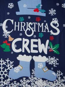 Family Christmas Pajamas Matching Sets Snowman Snowflakes Pattern Christmas Family Matching Outfits - 藍色 - 查看 10