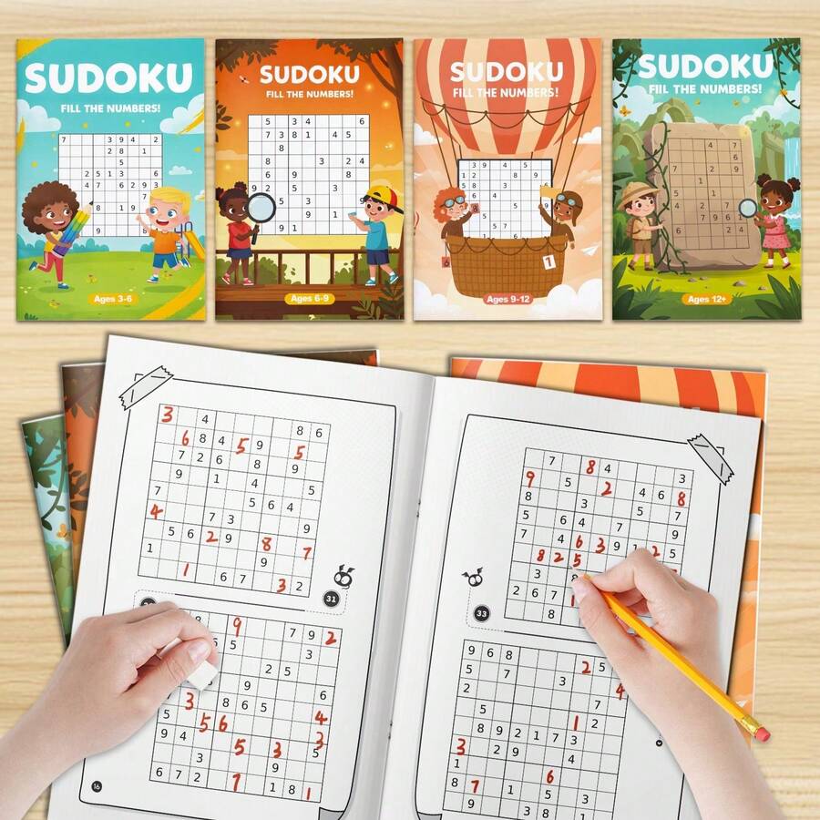 Sudoku Rätselbuch - Spaßige Zahlenspiele mit farbenfrohem Abenteuer-Thema, Logiktraining-Arbeitsbuch zur Stärkung von Konzentration, Problemlösungsfähigkeit und Gehirnkraft