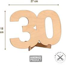 1 طقم أرقام خشبية شخصية لكتاب الضيوف لحفلات عيد الميلاد 18/30/40/50/60 - هدية مثالية لحفلات عيد الميلاد 18/30/40/50/60، اكسسوارات عيد الميلاد الشخصية، ديكور حفلة البلوغ بطاقة تهنئة خشبية